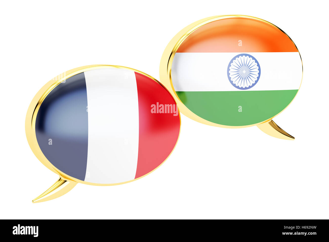 Fumetti, Indian-French concetto di traduzione. Il rendering 3D Foto Stock