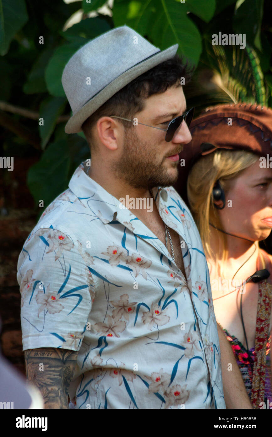 Cantante, musicista Matt Cardle presso il Festival Musicale Annuale di salsicce e birra, Jimmy's Farm, Ipswich, Suffolk, Regno Unito, 2016 Foto Stock