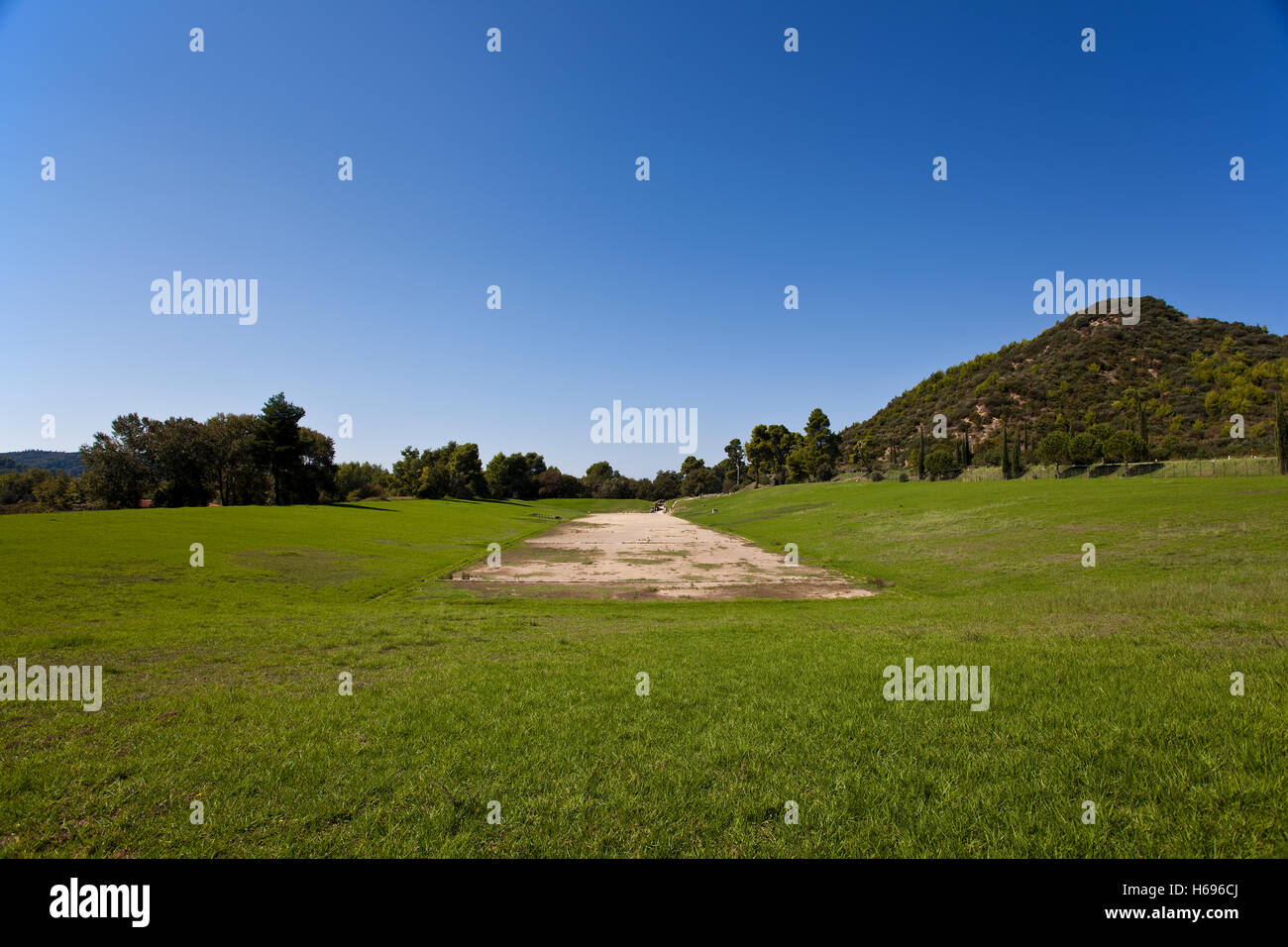 Antica Olimpia sito archeologico in Grecia Foto Stock