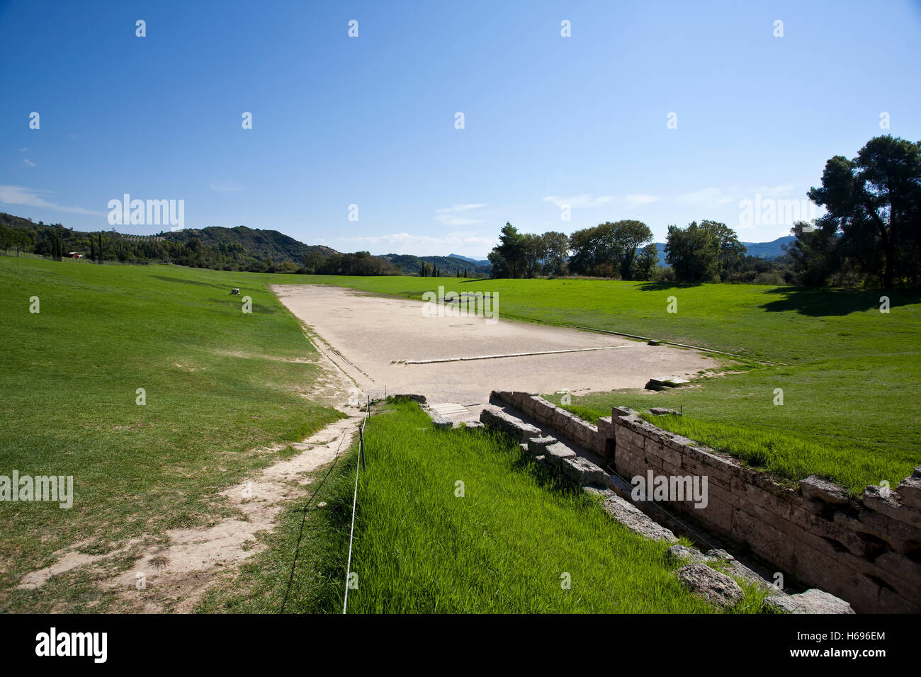 Antica Olimpia sito archeologico in Grecia Foto Stock