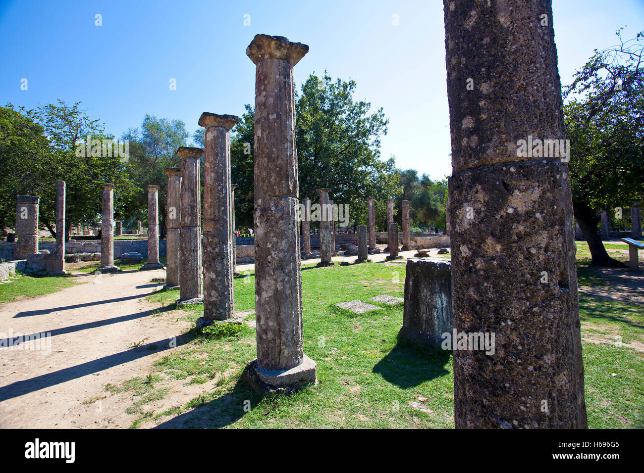 Antica Olimpia sito archeologico in Grecia Foto Stock