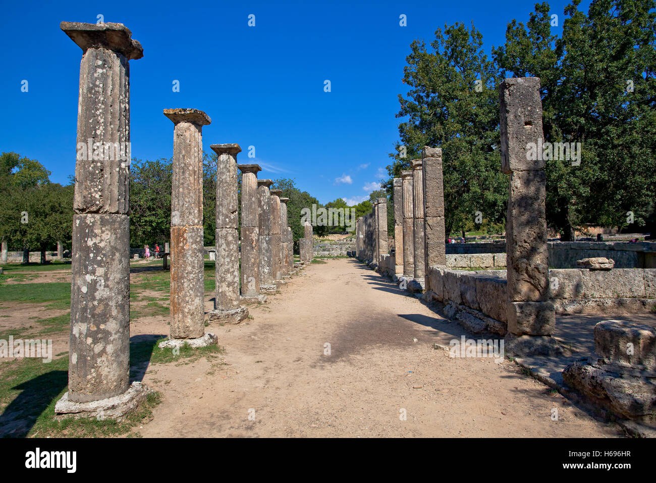 Antica Olimpia sito archeologico in Grecia Foto Stock