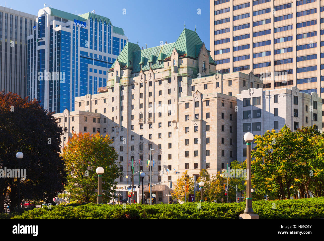 Il Fairmont Chateau Laurier (Ch eau Laurier Sito Storico Nazionale del Canada) in Ottawa, Ontario, Canada. Foto Stock