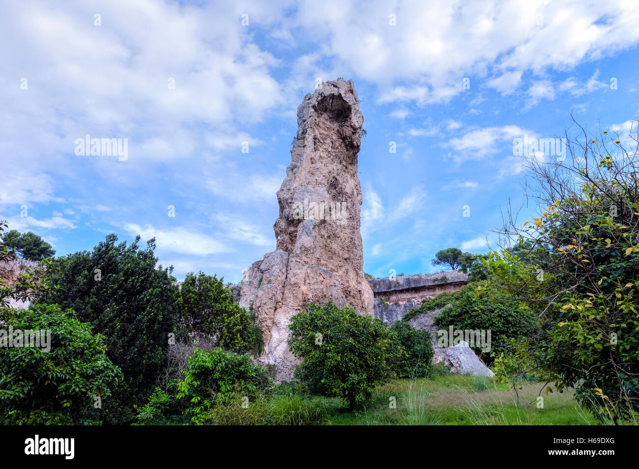 Latomia del Paradiso, il Parco Archeologico della Neapolis, Siracusa, Sicilia, Italia Foto Stock