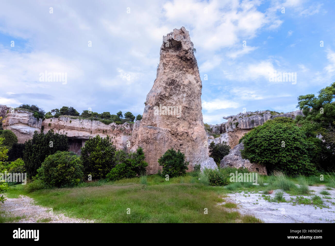 Latomia del Paradiso, il Parco Archeologico della Neapolis, Siracusa, Sicilia, Italia Foto Stock