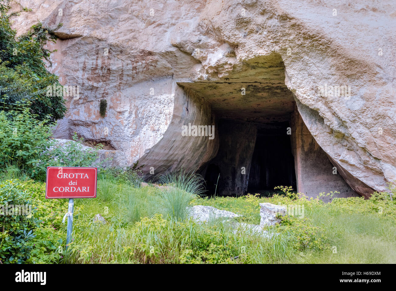 La Grotta dei Cordari dei, il Parco Archeologico della Neapolis, Siracusa, Sicilia, Italia Foto Stock