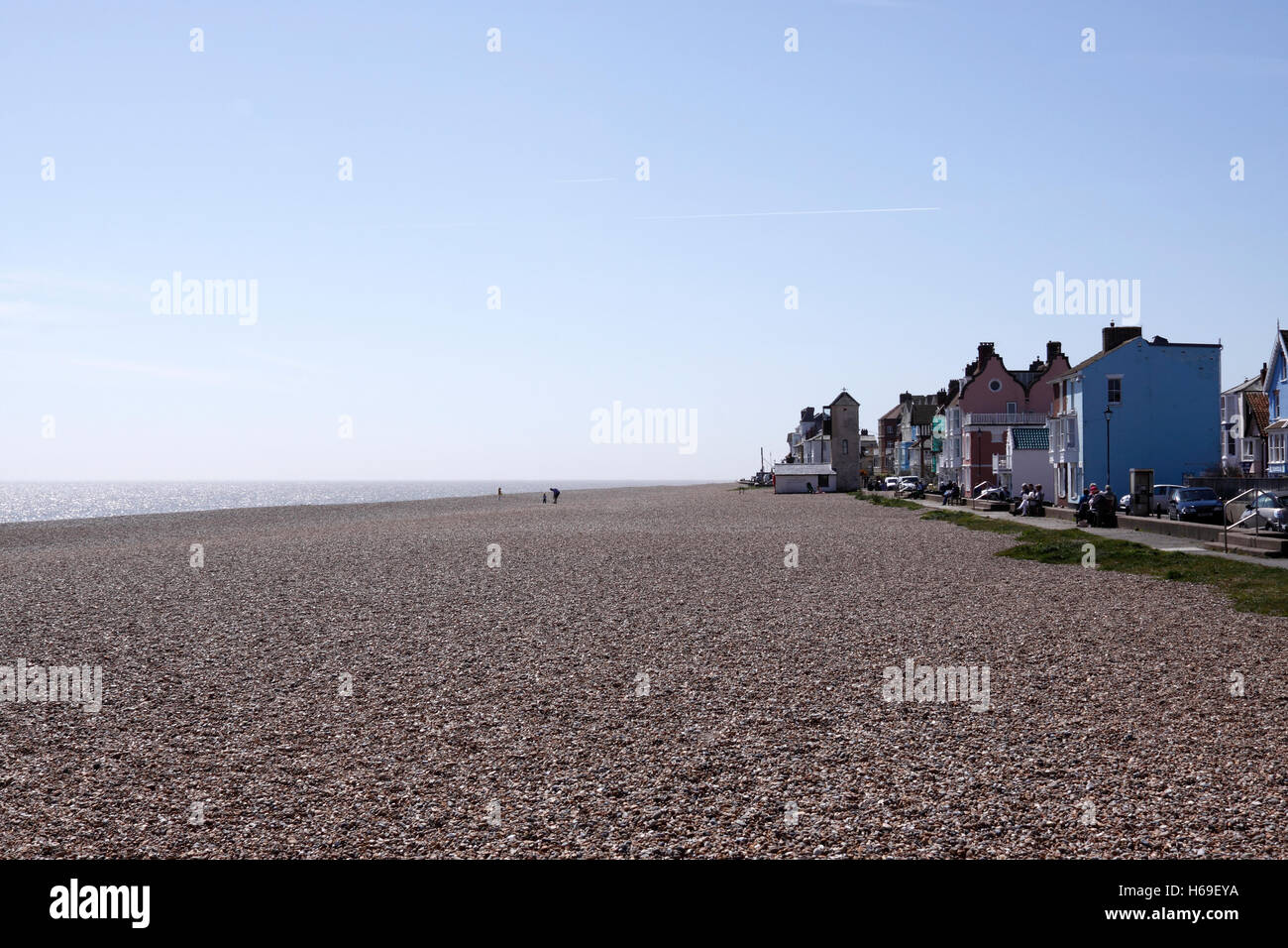 Spiaggia di ALDEBURGH Suffolk. EAST ANGLIA UK. Foto Stock