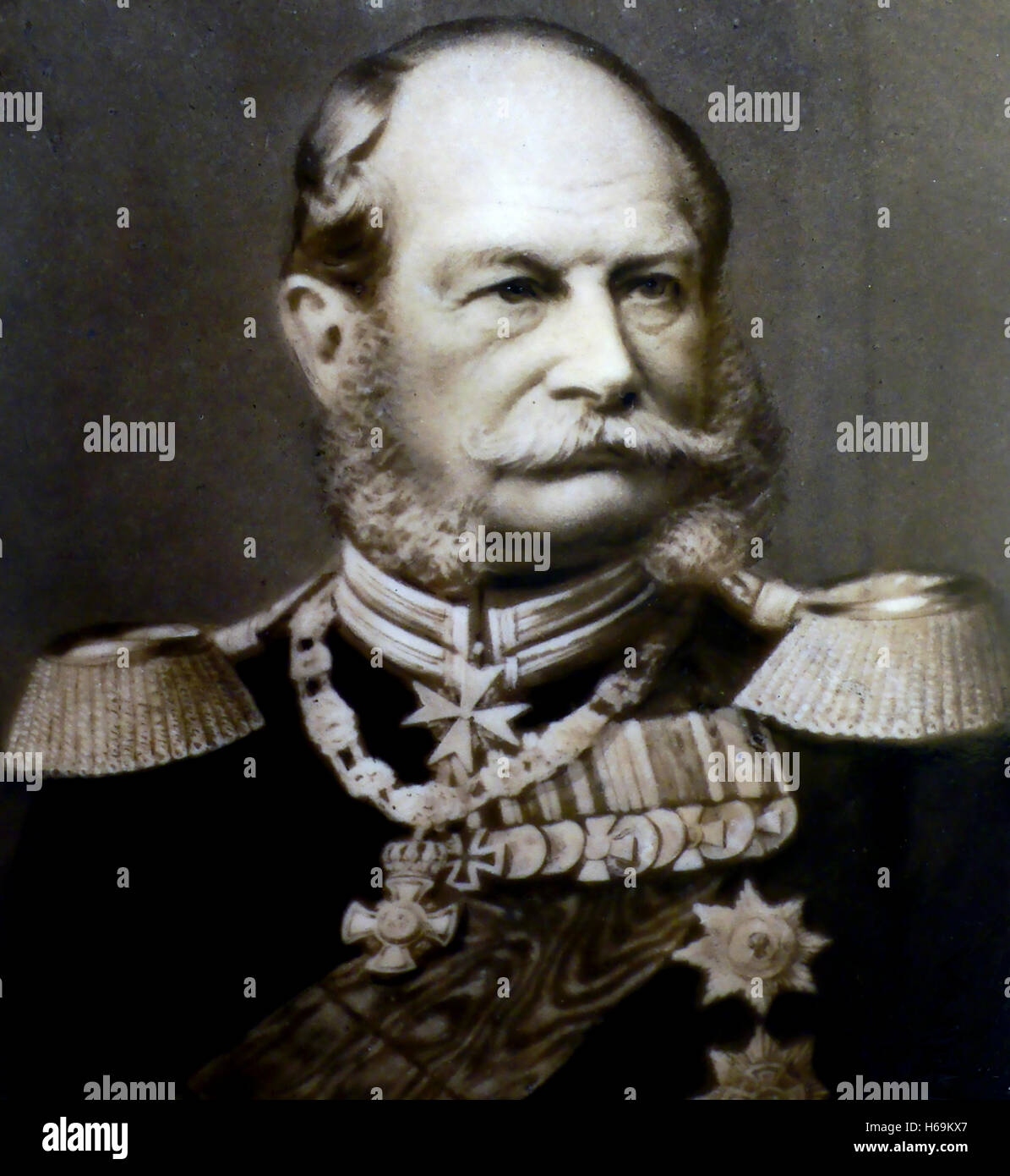 Il Kaiser Guglielmo I di Germania (1797-1888) circa 1870 Foto Stock