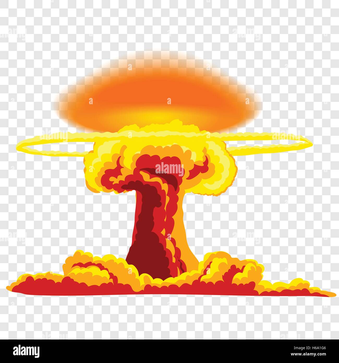 Esplosione nucleare con polvere Illustrazione Vettoriale