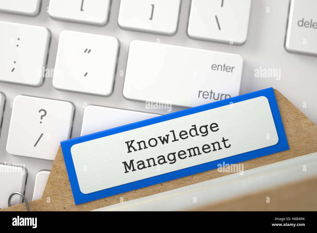 Scheda Indice con la gestione della conoscenza. 3D. Foto Stock