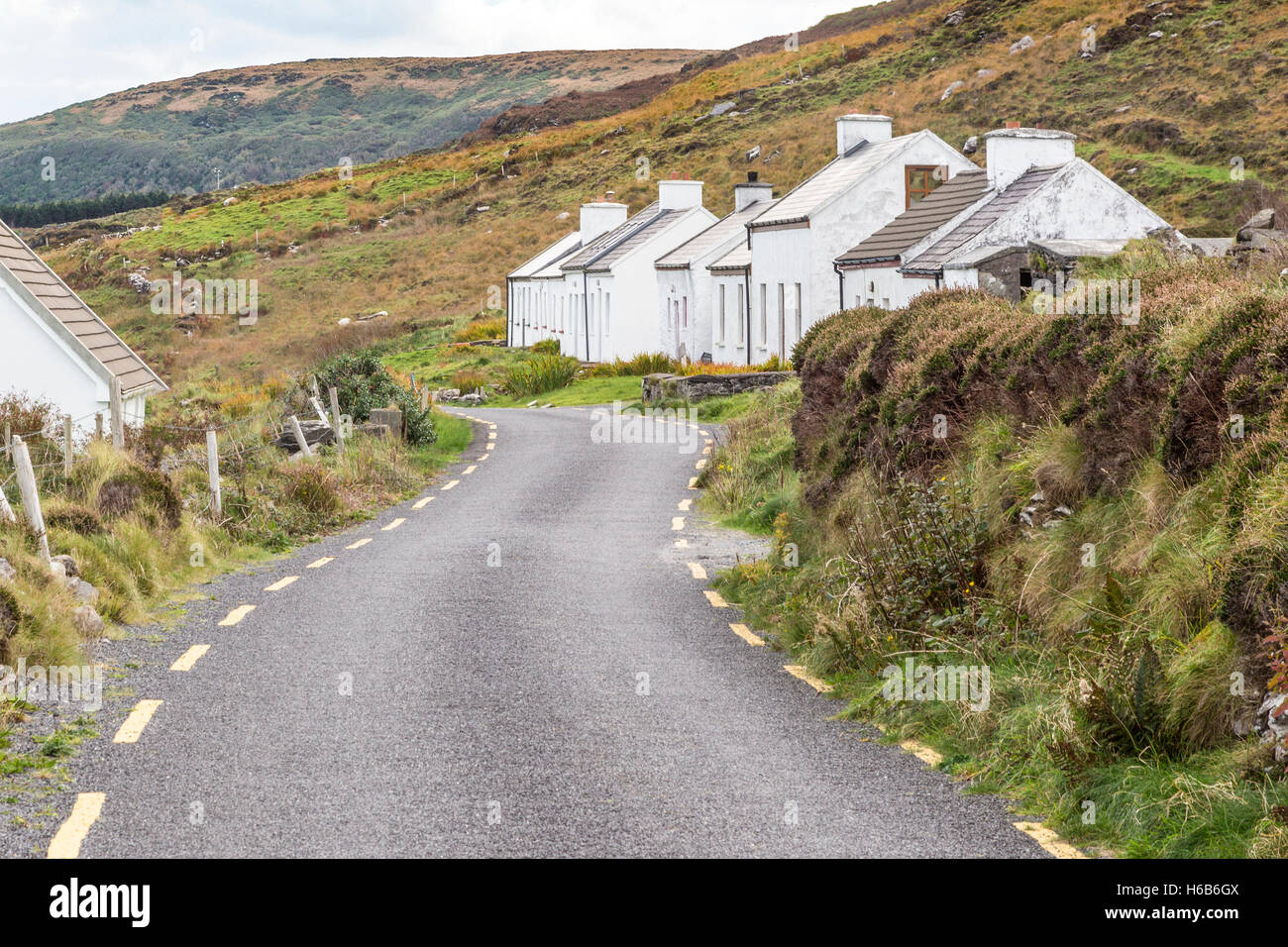 Cottage sull' isola Valentia Anello di Kerry, Irlanda Foto Stock