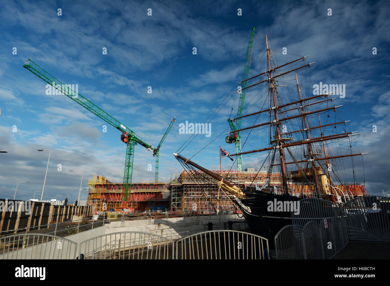 Regno Unito, Scozia, Dundee, la RRS Discovery nave, Discovery Point museum, esterna Foto Stock