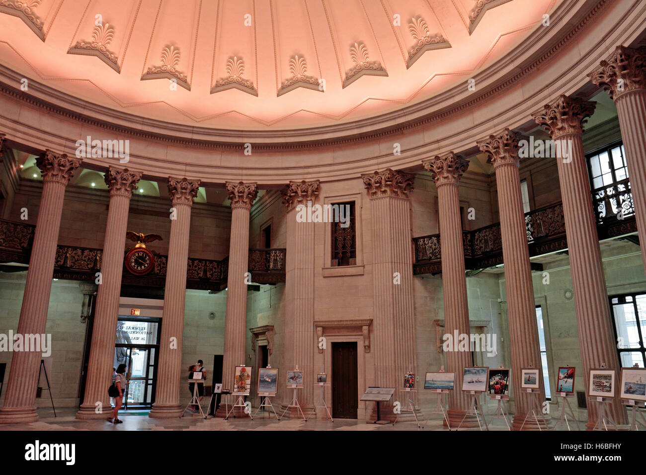 All'interno della Federal Hall National Memorial, Wall Street, Manhattan, New York, Stati Uniti. Foto Stock