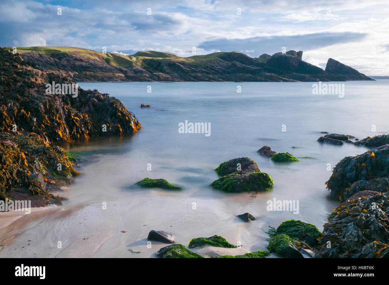 10 filtro fermo immagine di Clachtoll beach, Sutherland, Scozia Foto Stock