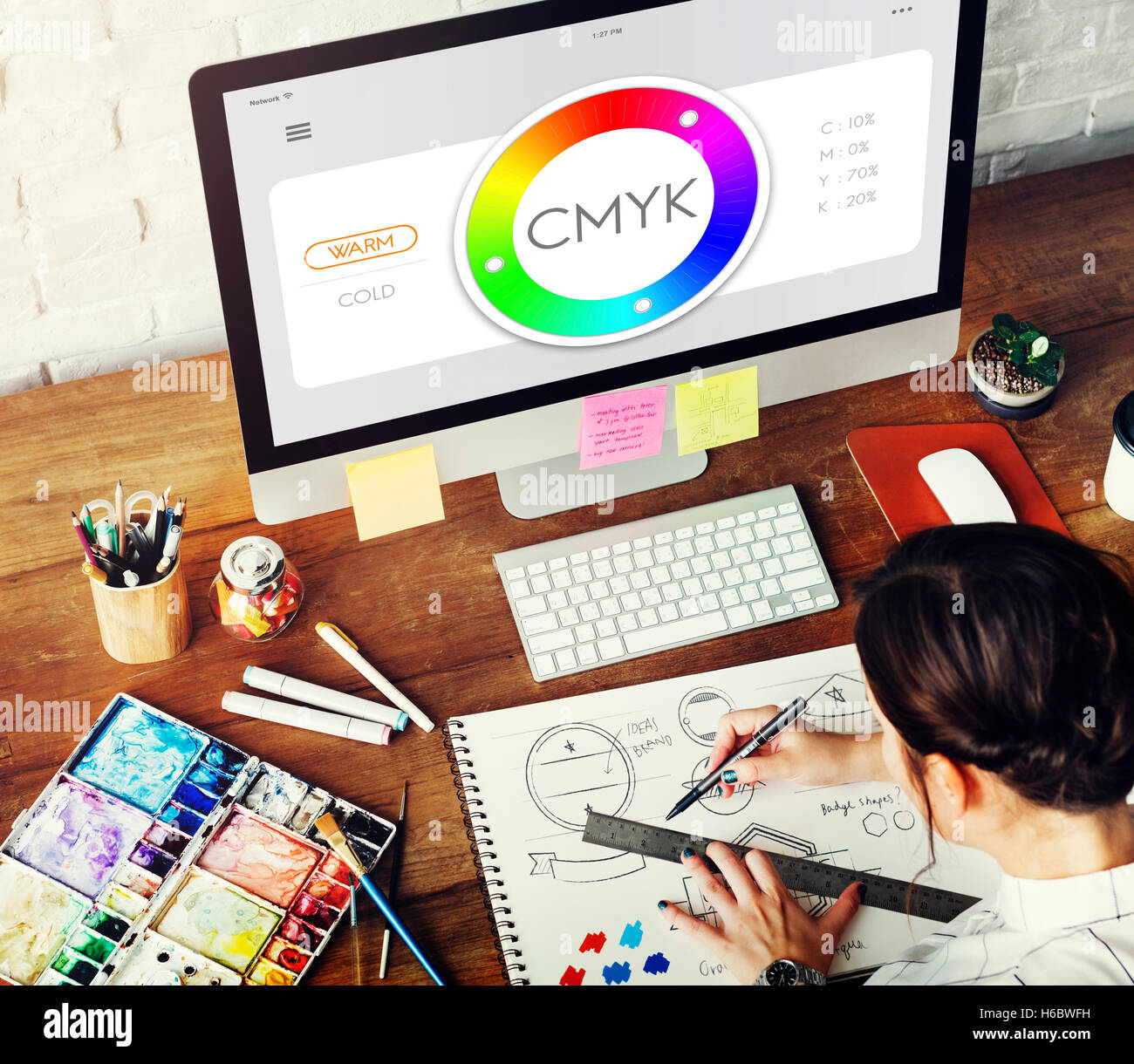 Campione di colore CMYK spettro Design Concept del campione Foto Stock
