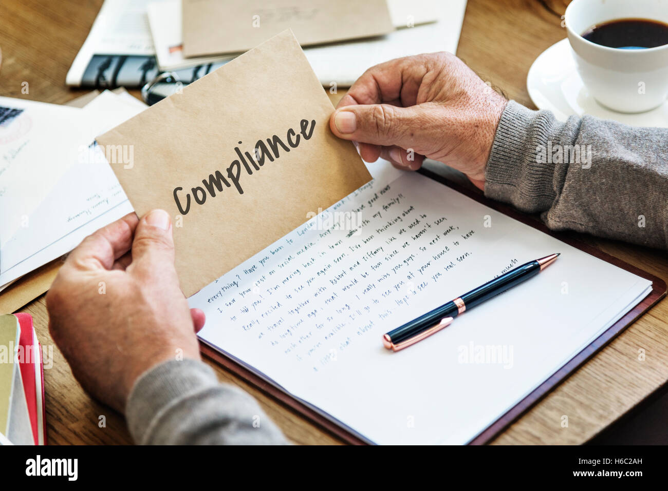 Conformità principali di sviluppo concetto aziendale Foto Stock