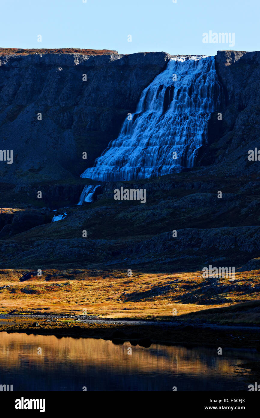 Dynjandi, Cascata Westfjörds, Islanda, Atlantico del Nord, Europa Foto Stock