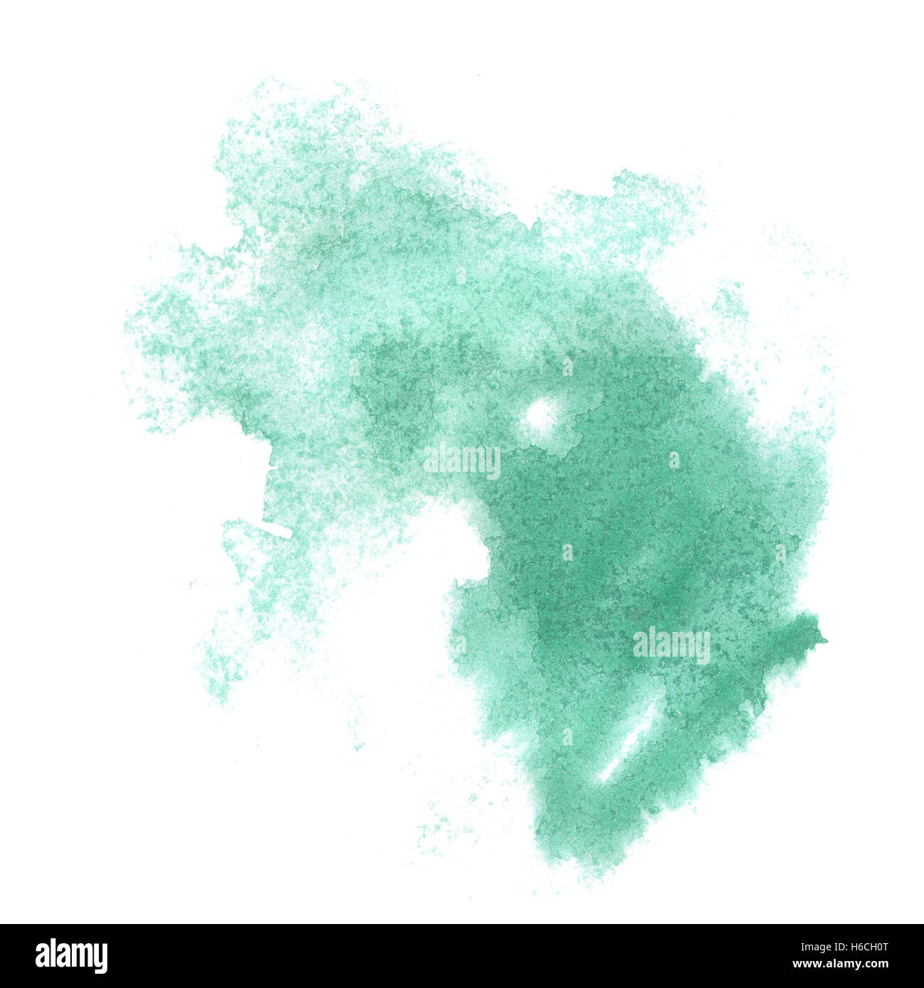 Acquerello schizzi astratti verde. acquerello drop blot isolato per il design art Foto Stock