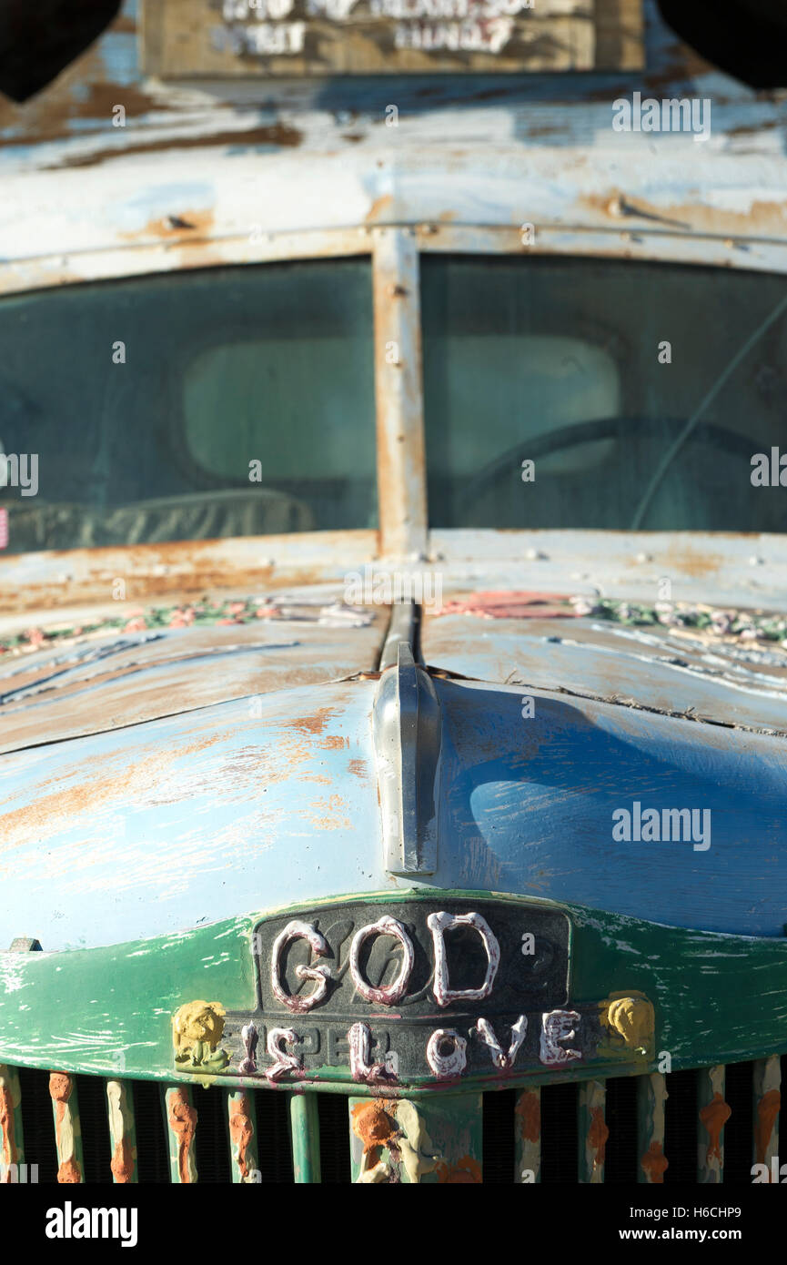 Auto abbandonate a salvezza Mountain, Lastra City, California, Stati Uniti d'America. Foto Stock