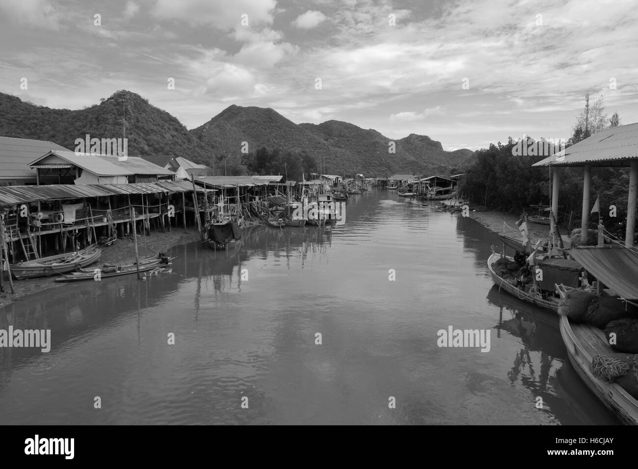 Thai villaggio di pesca Foto Stock
