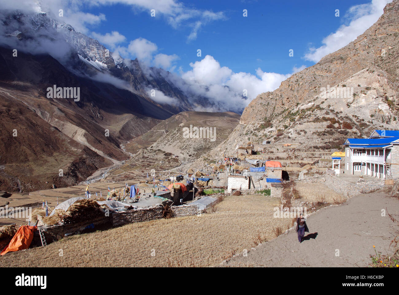 Il villaggio di Naar nel telecomando Damodar Himal Mustang regione del Nepal Foto Stock