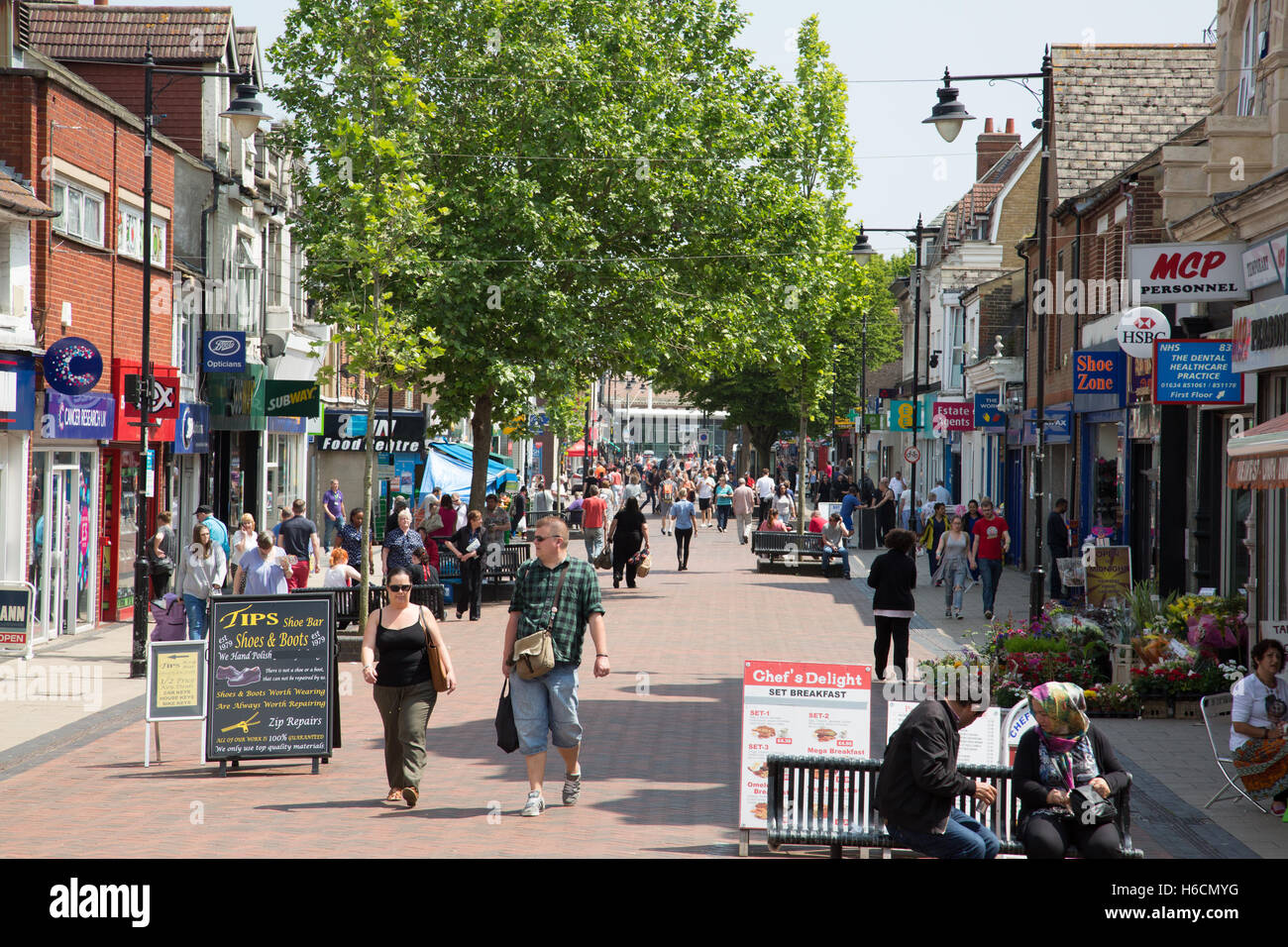 High street, Gillingham, Kent Foto Stock