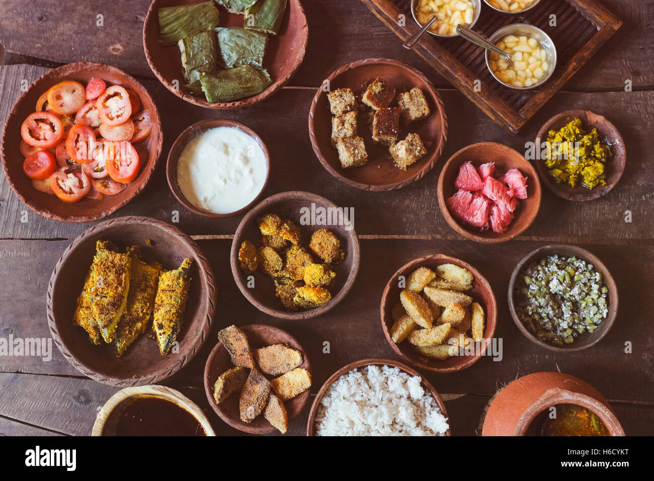 Una festa tradizionale cibo indiano. Foto Stock