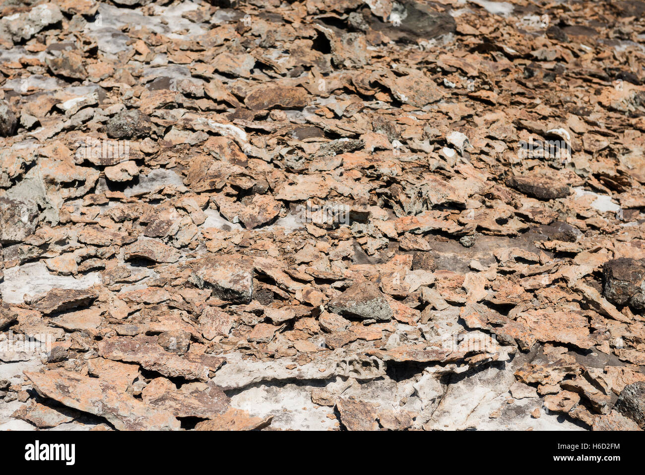 Piastrella come le pietre a th Devils Scuola di Equitazione formazione geologica Isola Ascension Oceano Atlantico reso famoso da Charles Darwin Foto Stock