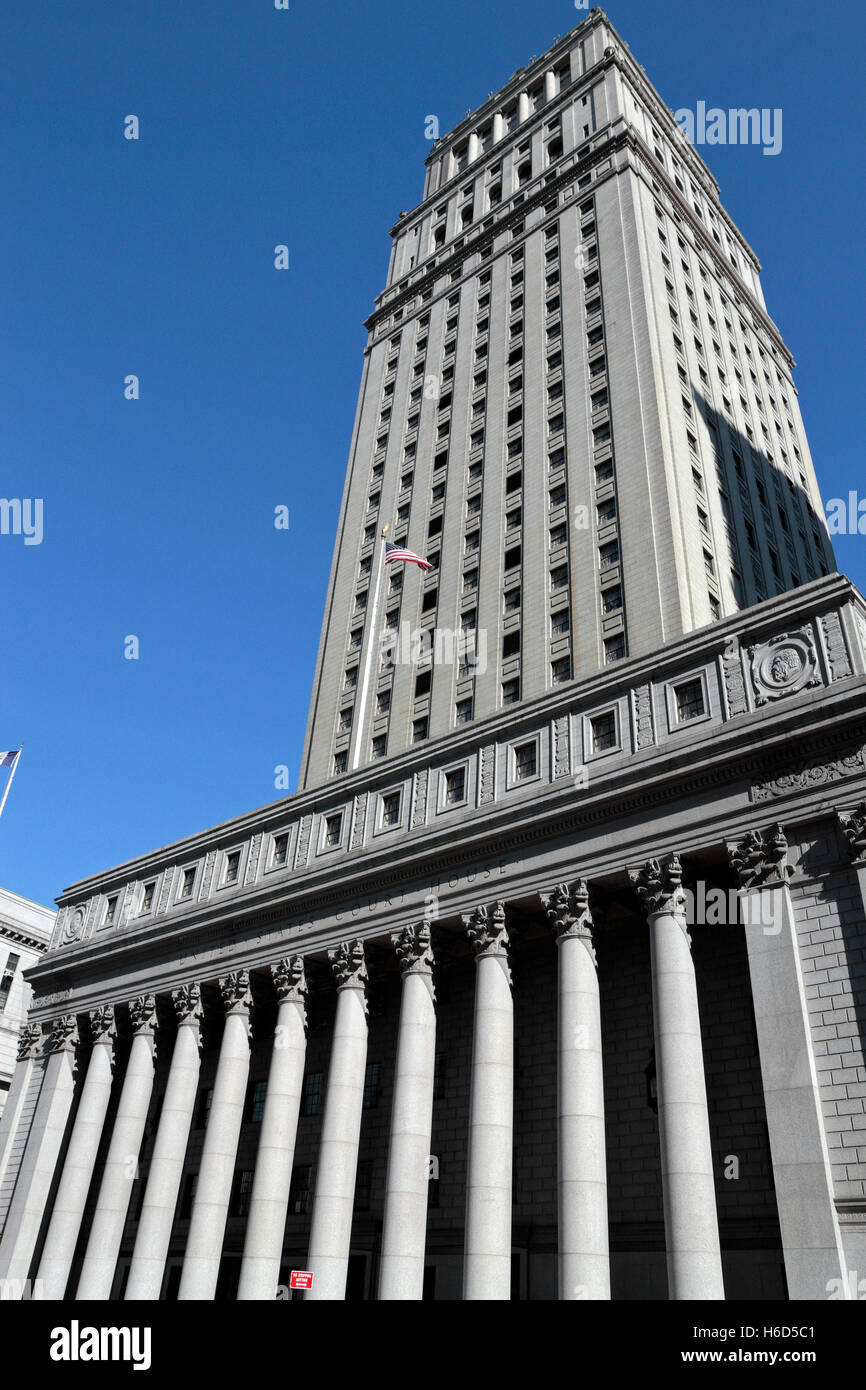 Il Thurgood Marshall Stati Uniti Courthouse, Foley Square, la parte inferiore di Manhattan, New York, Stati Uniti. Foto Stock