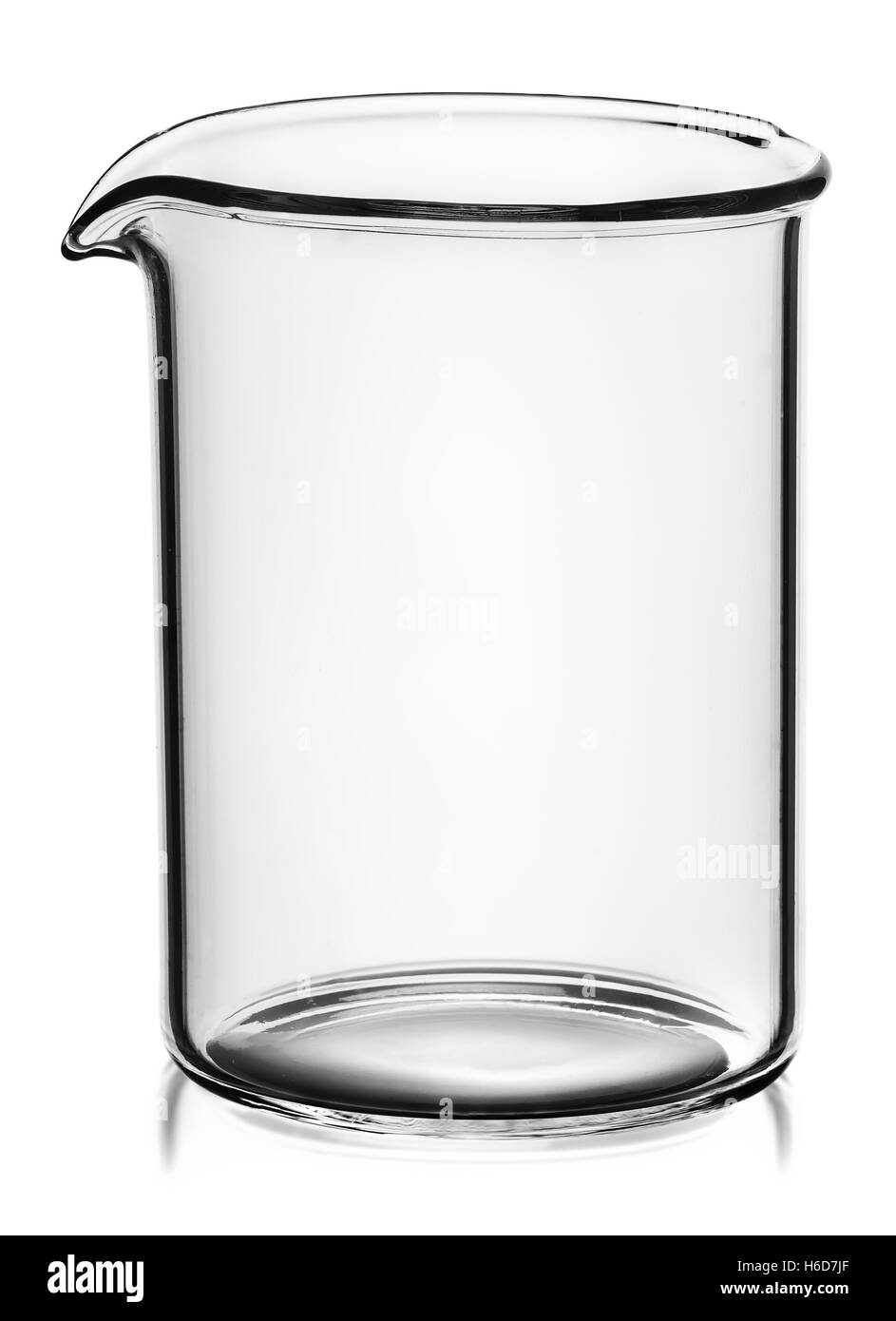 Bicchiere senza divisioni isolati su sfondo bianco Foto Stock