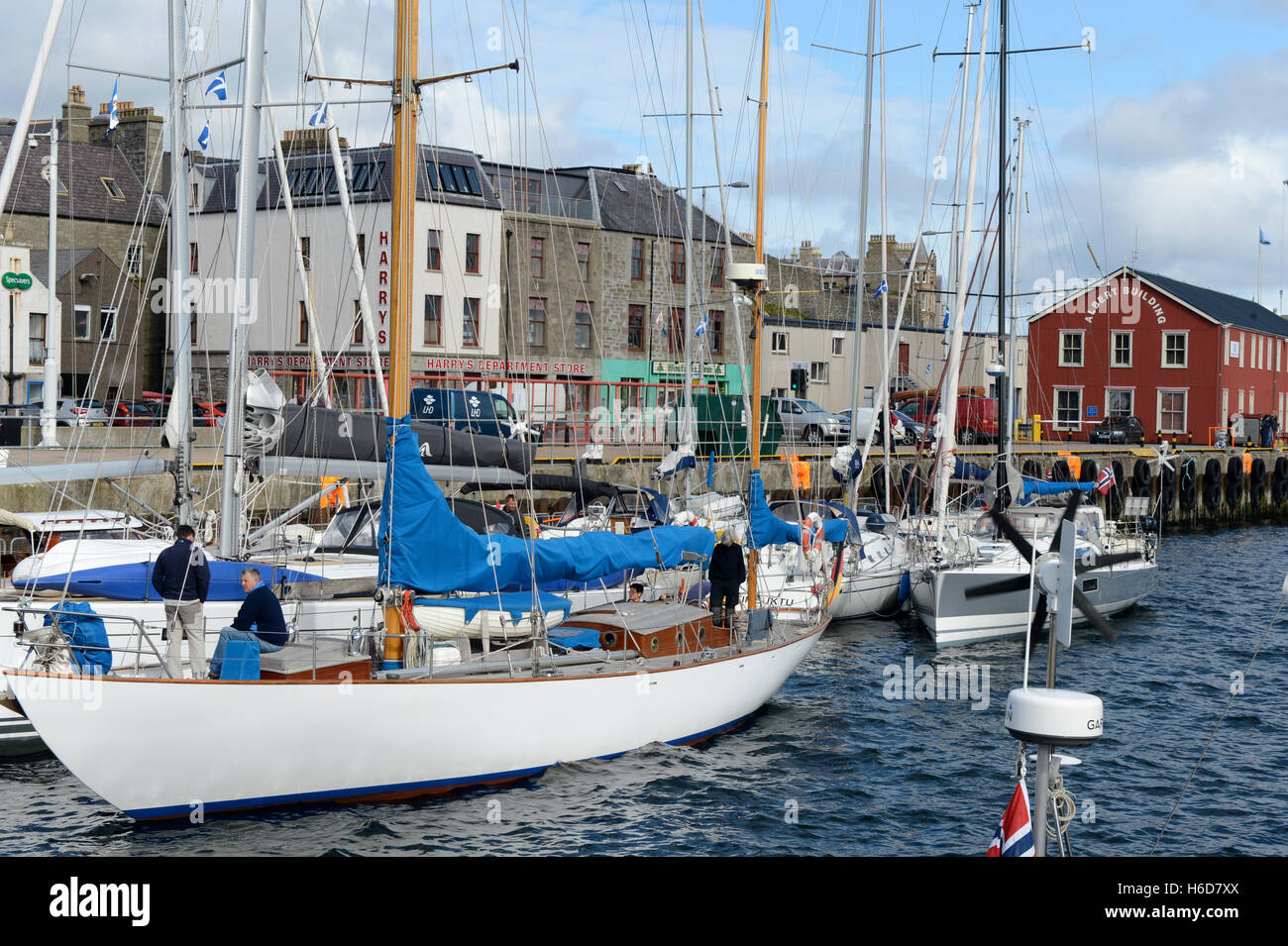 Lerwick harbour porto principale per le Isole Shetland Scotalnd Foto Stock