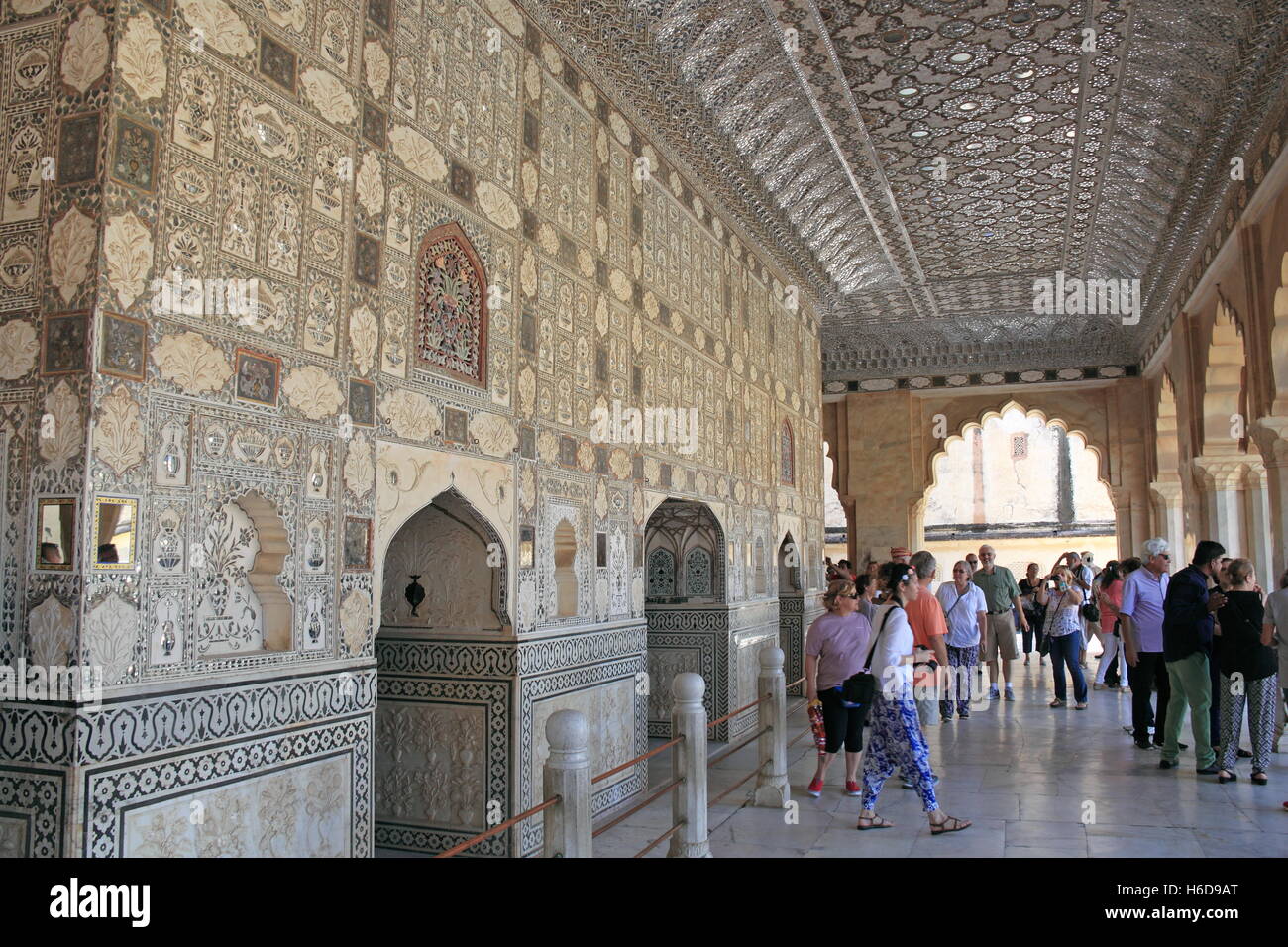 Sheesh Mahal, Amer (o ambra) Fort, Amer, Jaipur, Rajasthan, India, subcontinente indiano, Asia del Sud Foto Stock