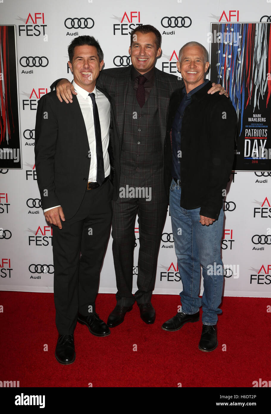 Hollywood, CA, Stati Uniti d'America. 17 Nov, 2016. Dylan Clark, Scott Stuber, Hutch Parker. AFI FEST 2016 - Gala di chiusura - Premiere di ''Patriot giorno dell'" tenutasi presso la leva TCL Teatro Cinese. Credito: AdMedia/ZUMA filo/Alamy Live News Foto Stock