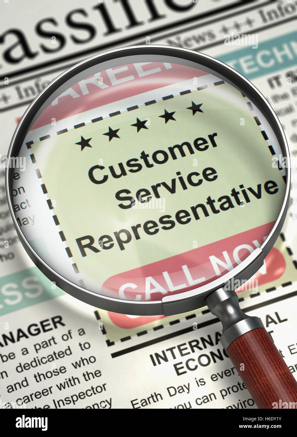 Stiamo assumendo rappresentante del Servizio Clienti. 3D. Foto Stock