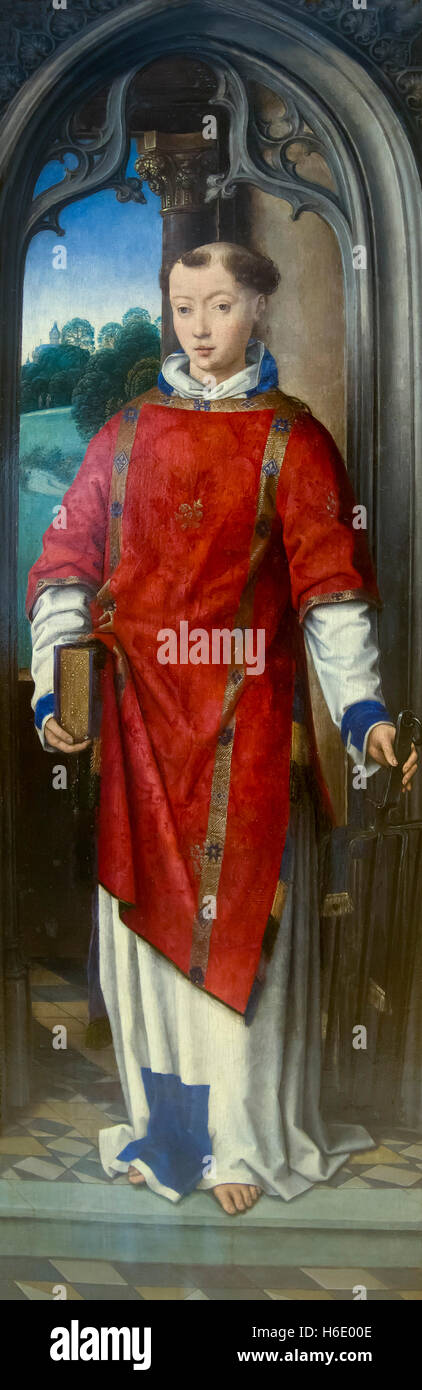 Saint Lawrence, di Hans Memling, circa 1480, Foto Stock