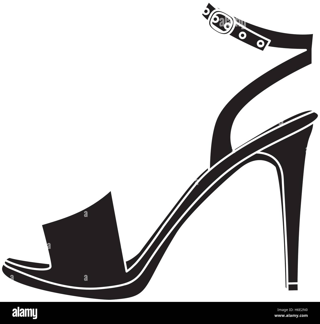 Sandalo Tacco Alto Scarpa Immagine Dell icona Illustrazione Vettoriale 