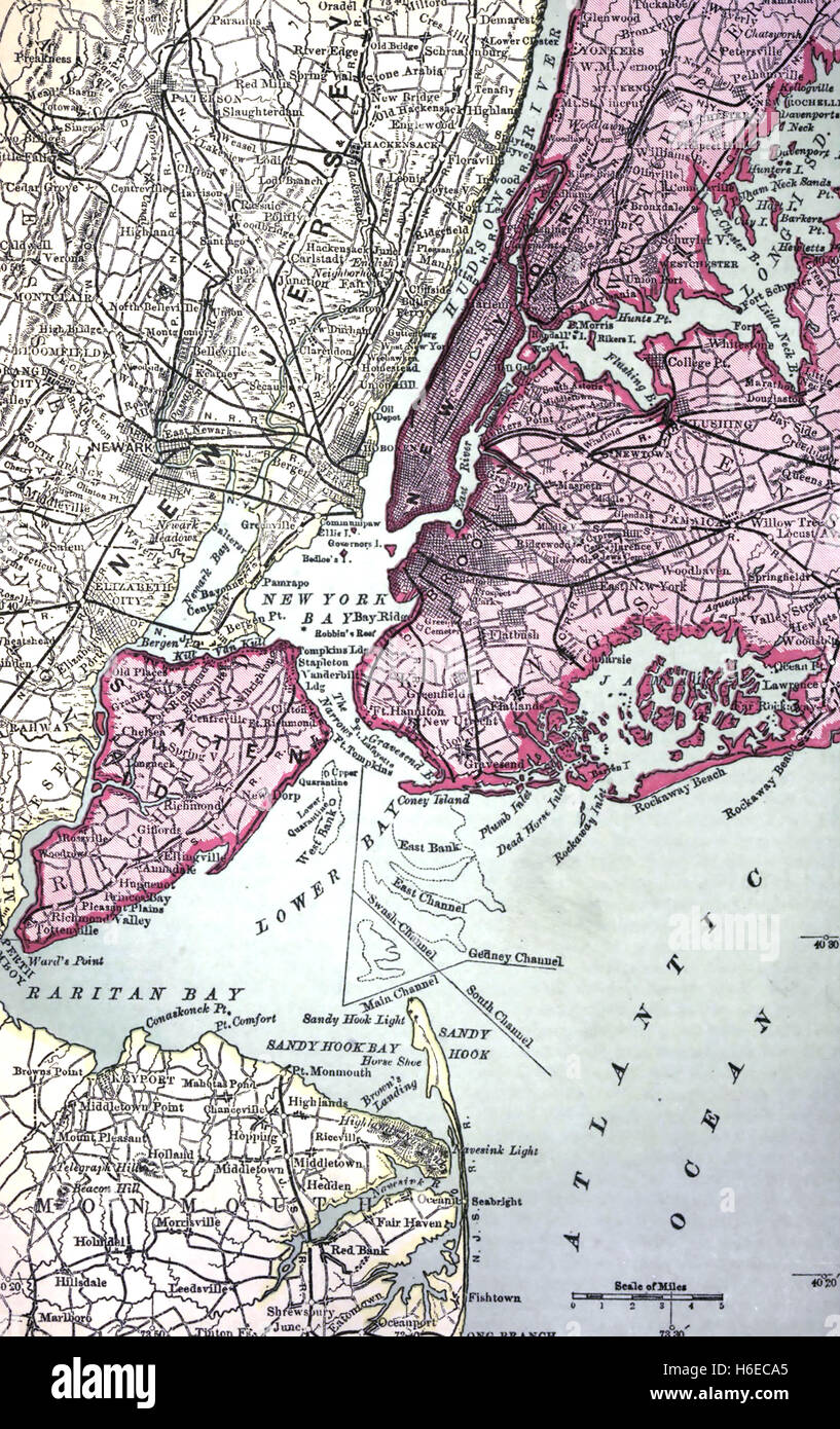 NEW YORK MAPPA 1921 Foto Stock