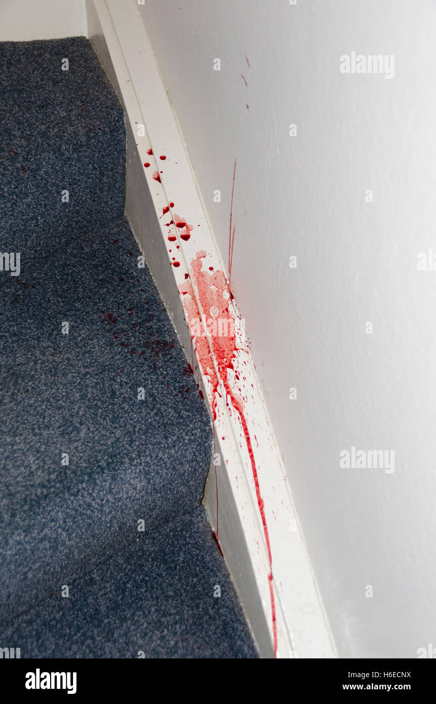 Sangue sulle scale Foto Stock