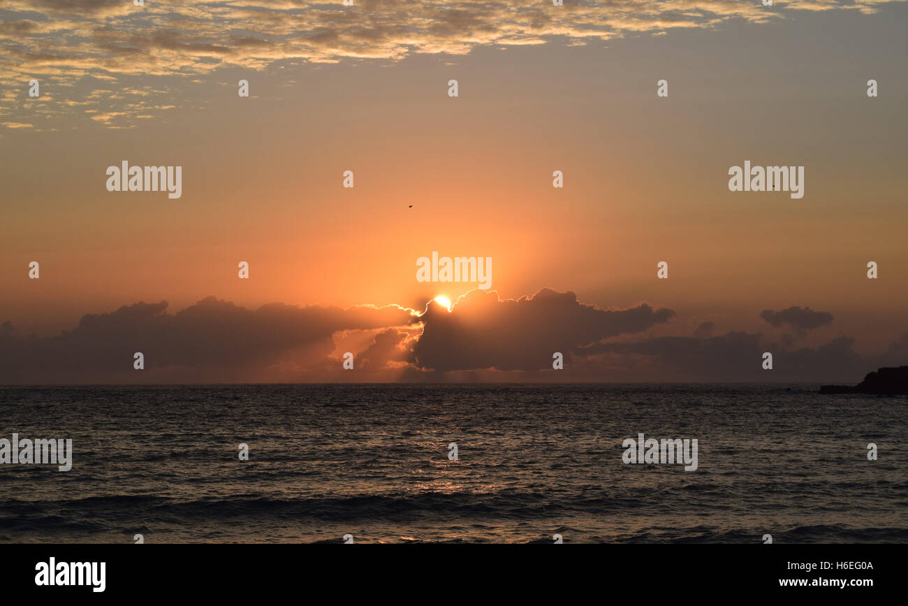 Tramonto di Guernsey Foto Stock