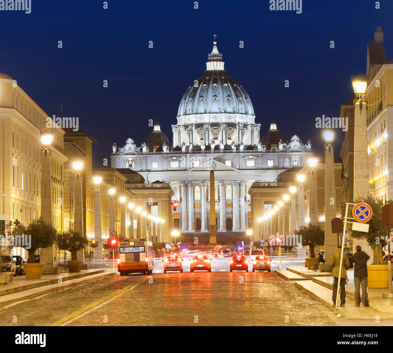 Vaticano Città santa di notte Foto Stock