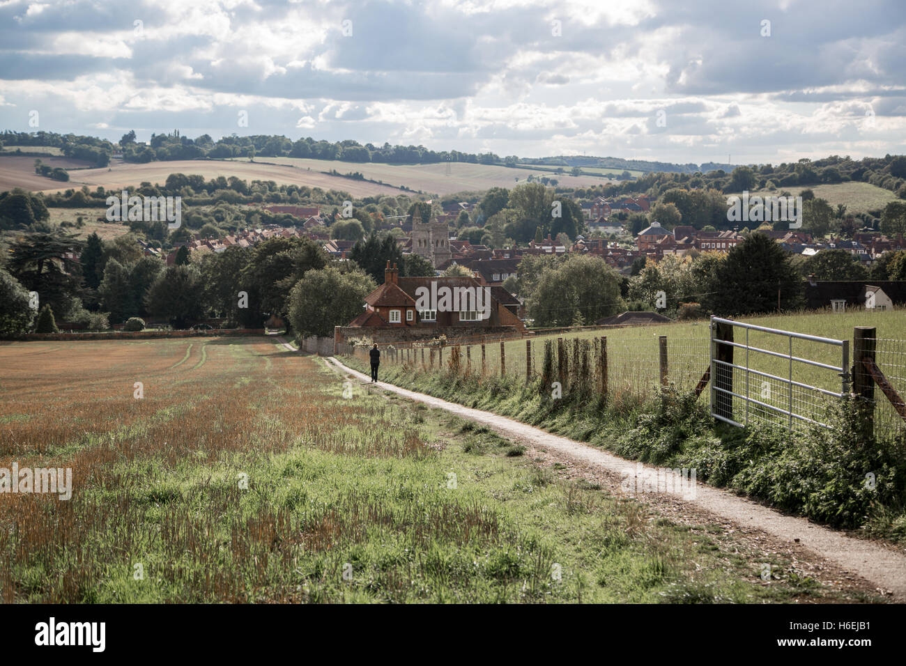 Old Amersham, visto dal legno canonica Foto Stock