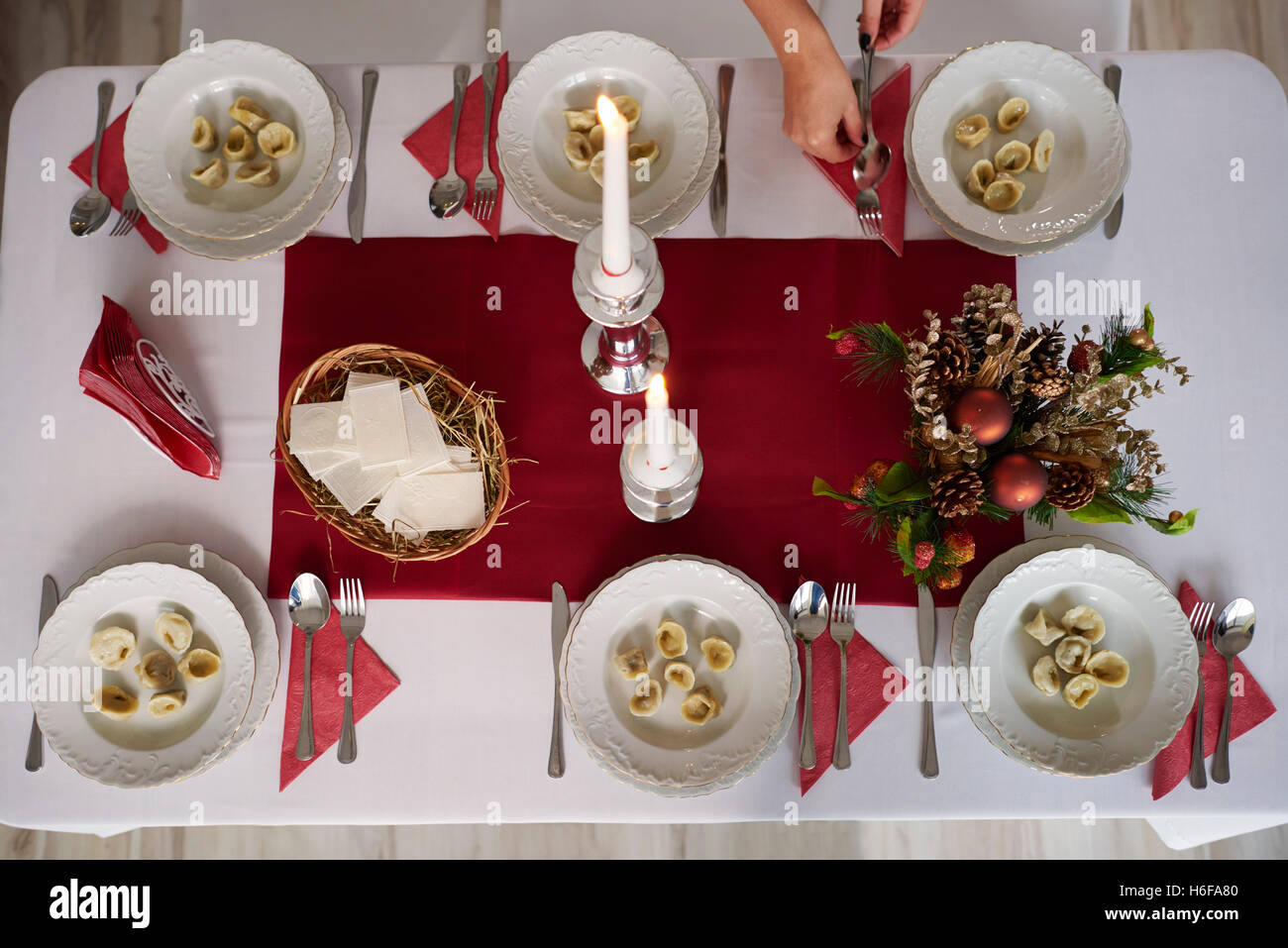 Elevato angolo di visione alla vigilia di Natale Foto Stock