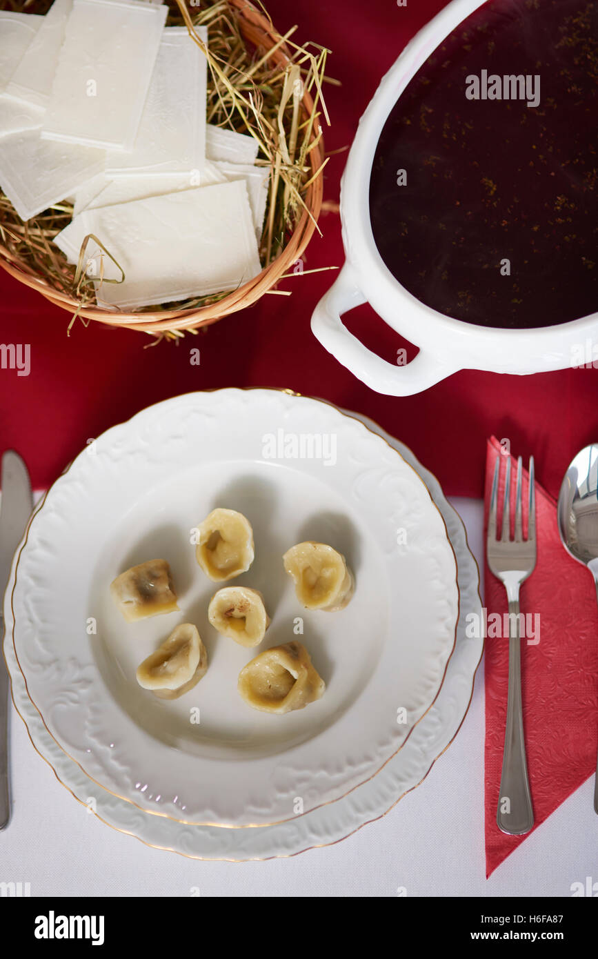 Piatti tradizionali polacchi dal tempo di Natale Foto Stock