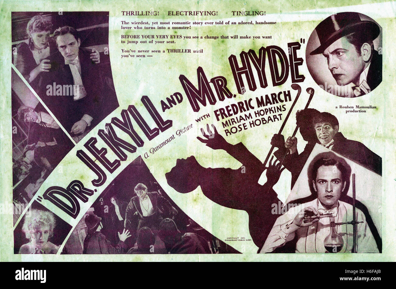 Dr jekyll and mr hyde 1931 movie poster immagini e fotografie stock ad