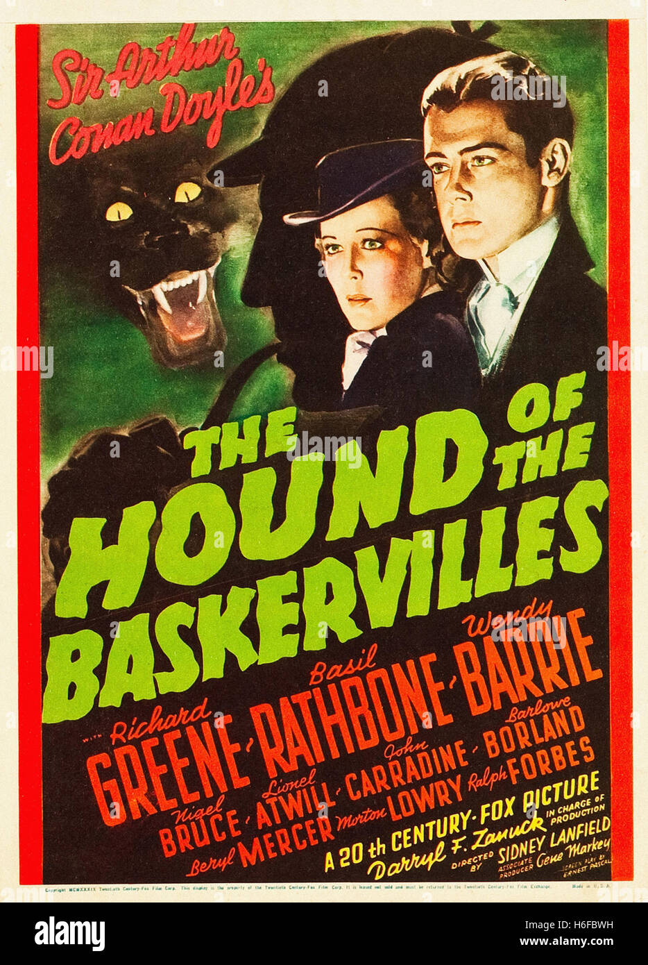 Hound del Baskervilles, La (1939) - Movie Poster - Foto Stock