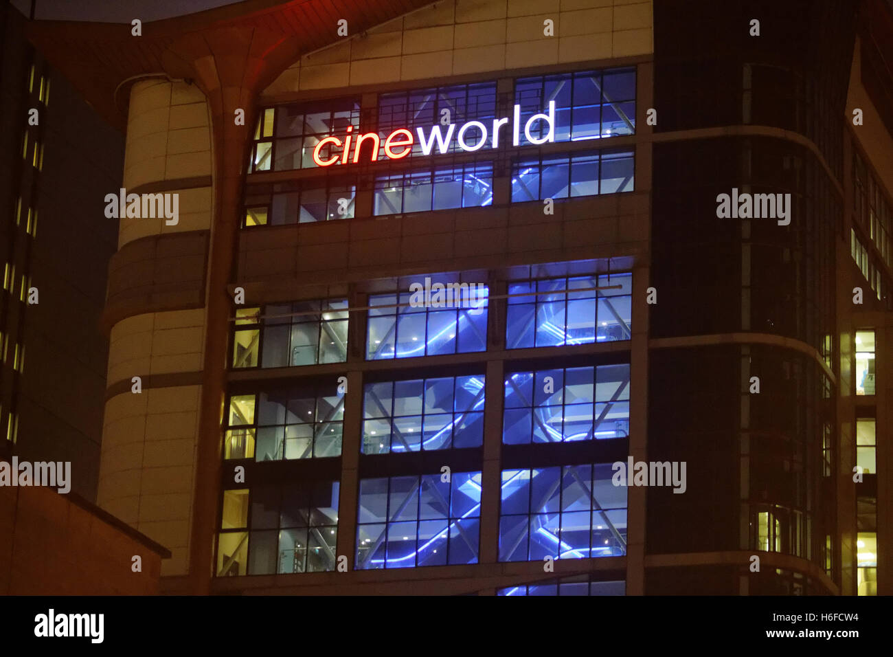 Cineworld Glasgow a 203 piedi (62 metri), il palazzo è attualmente il più alto il cinema in tutto il mondo Foto Stock