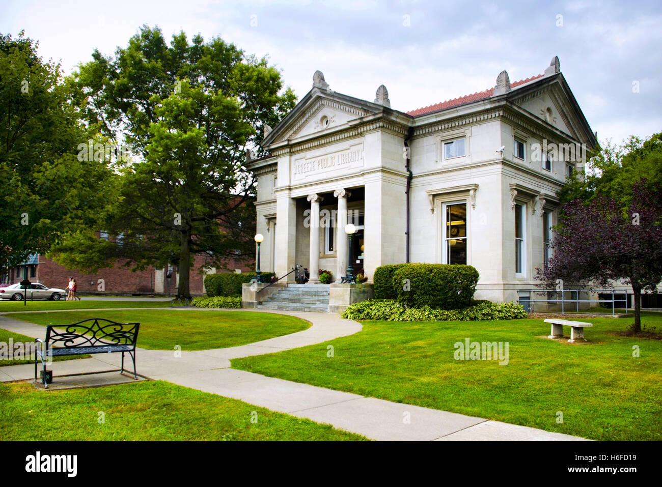 Biblioteca pubblica di architettura di Greene, chenango county southern tier regione upstate new york, Stati Uniti d'America. Foto Stock