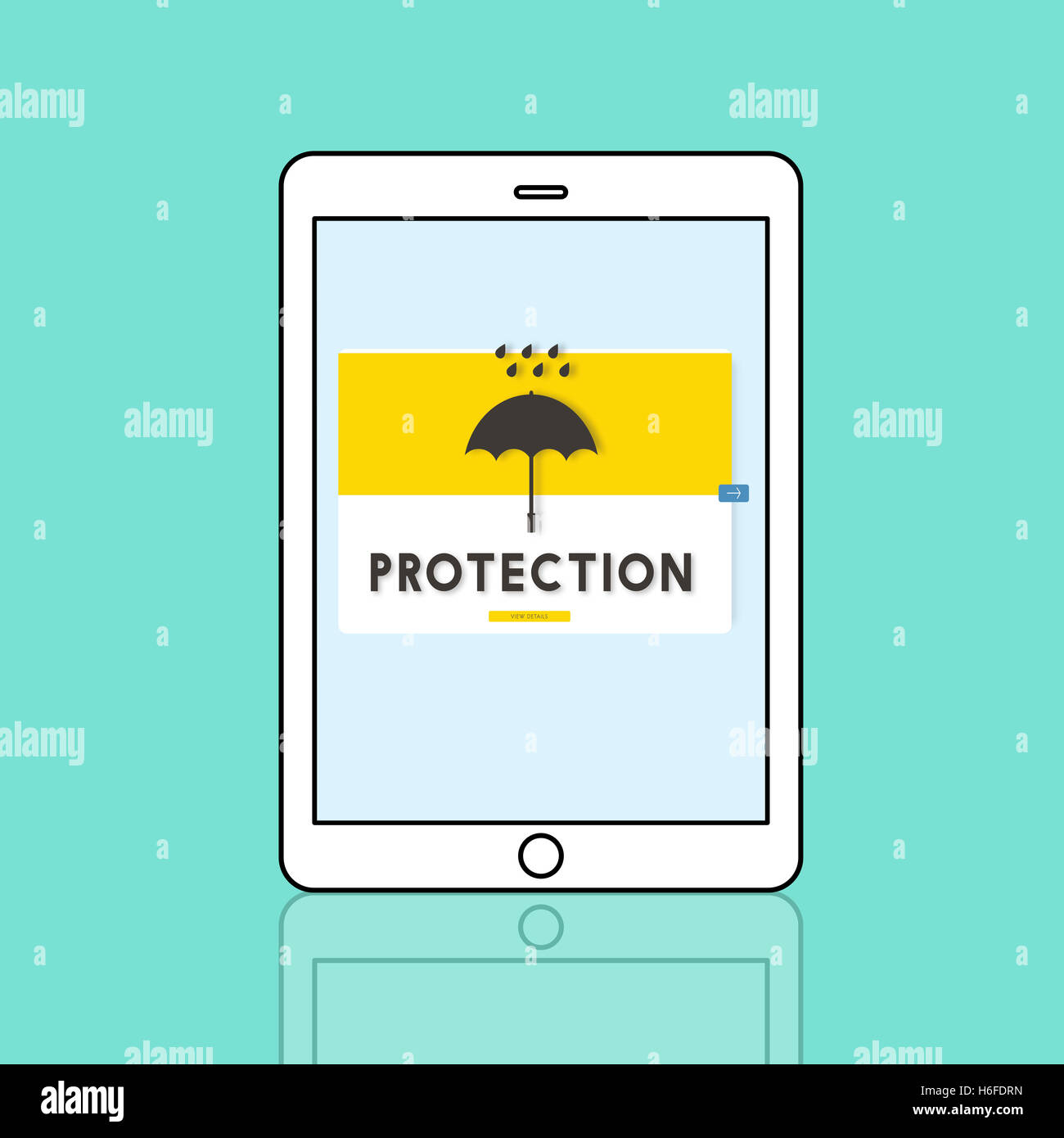 Ombrello La protezione dalla pioggia concetto grafico Foto Stock