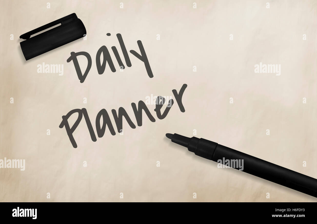 Daily Planner sognare in grande concetto Foto Stock