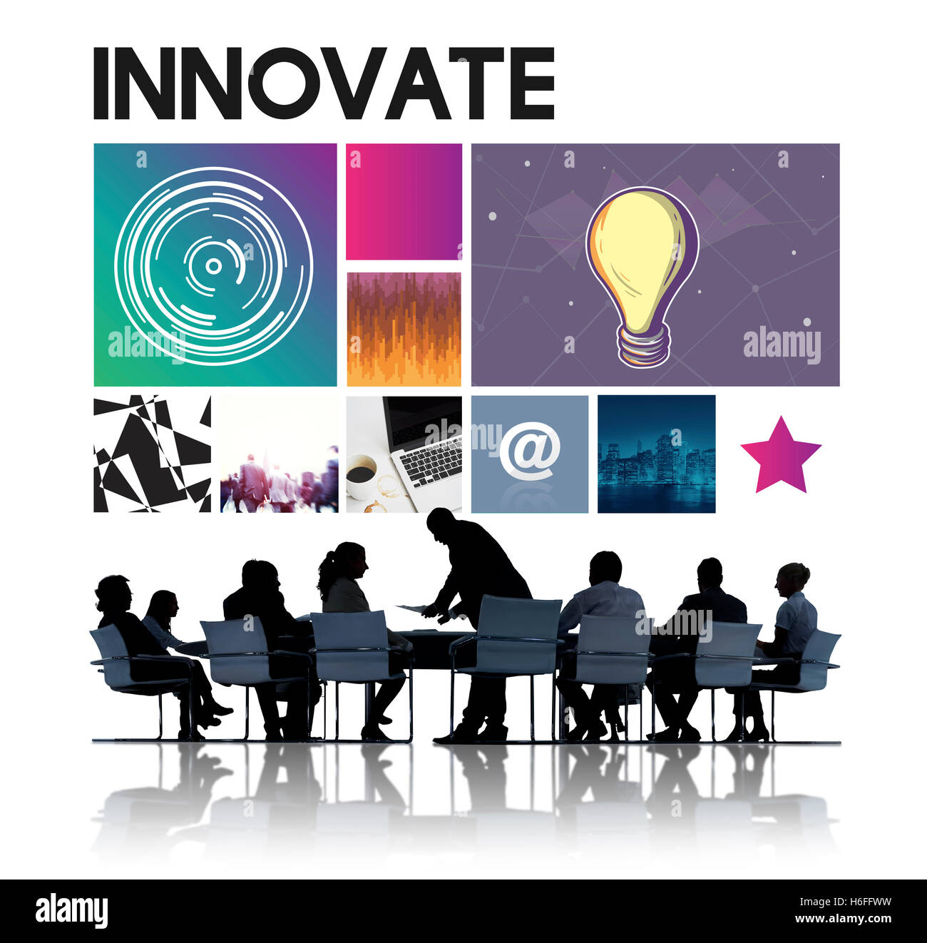 La tecnologia di innovare il cyberspazio un concetto di rete Foto Stock